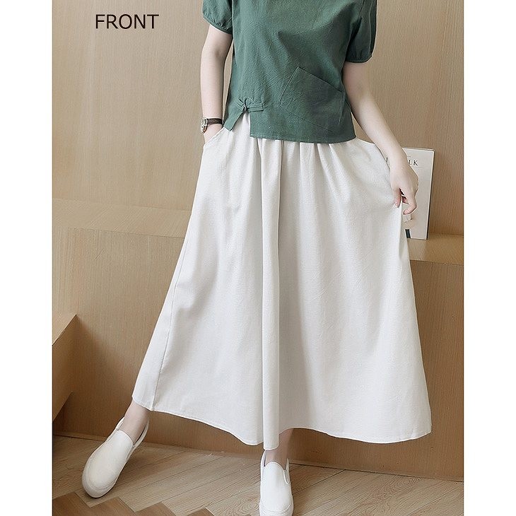 レディース　リネン　ワイドレッグパンツ　ボトムス　春物　夏物　服　人気　女性　大人　婦人服　カジュアル　フェミニン　キュート　可愛い　おしゃれ　エレガント　セクシー　ホワイト　レッド　ブルー　フリーサイズ　ワンサイズ　送料無料