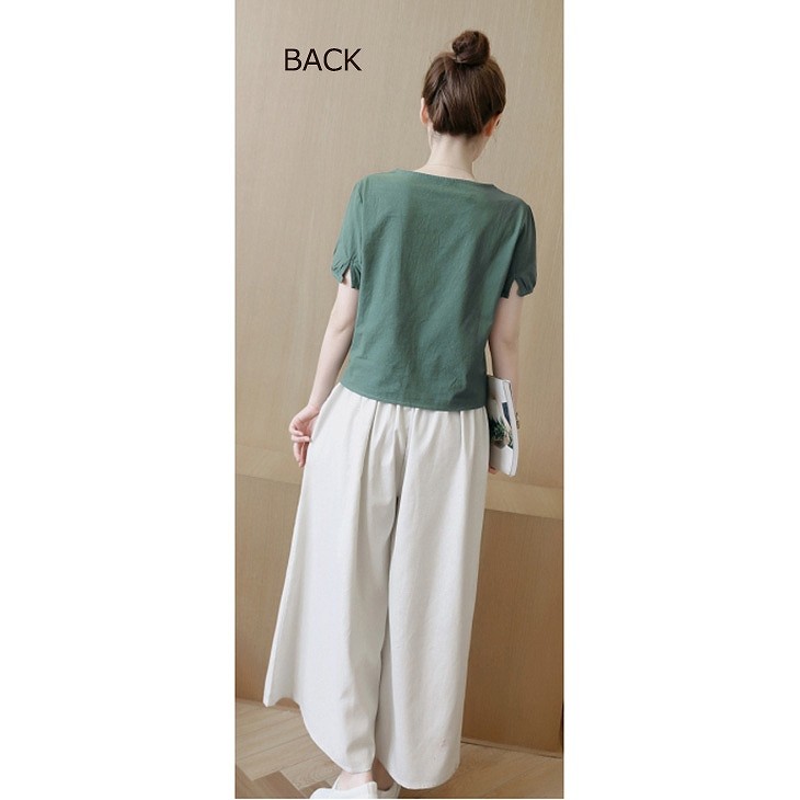 レディース　リネン　ワイドレッグパンツ　ボトムス　春物　夏物　服　人気　女性　大人　婦人服　カジュアル　フェミニン　キュート　可愛い　おしゃれ　エレガント　セクシー　ホワイト　レッド　ブルー　フリーサイズ　ワンサイズ　送料無料