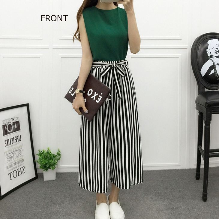 レディース　ワイドレッグパンツ　ストライプ　ドット　クロップド　半端丈　七分丈　ボトムス　春物　夏物　服　人気　女性　大人　婦人服　カジュアル　フェミニン　キュート　可愛い　おしゃれ　エレガント　セクシー　ブラック　M　L　サイズ　送料無料