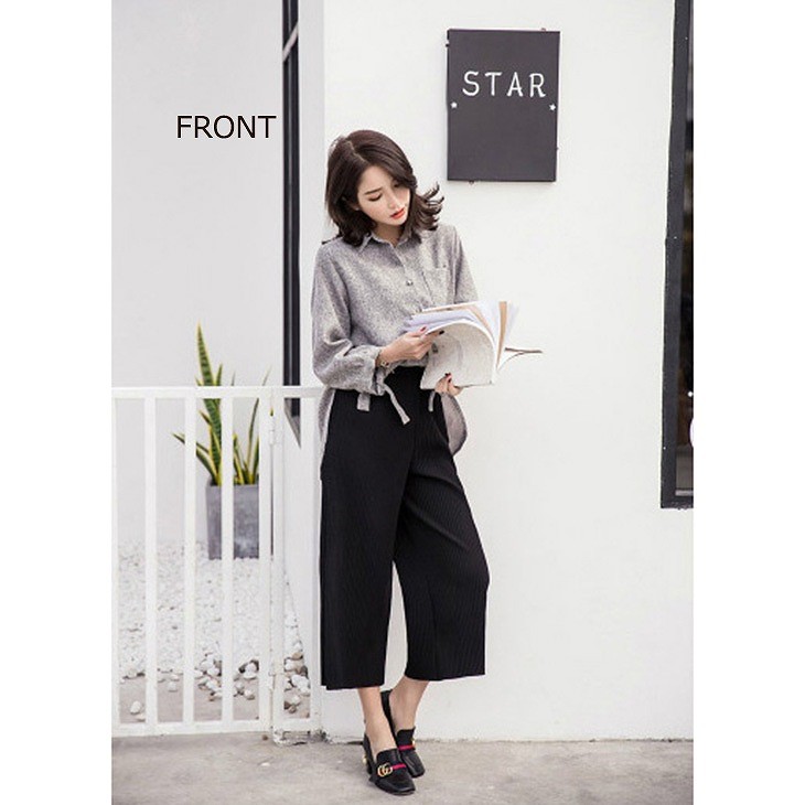 レディース　ワイドレッグパンツ　クロップド　半端丈　七分丈　ボトムス　春物　夏物　服　人気　女性　大人　婦人服　カジュアル　フェミニン　キュート　可愛い　おしゃれ　エレガント　セクシー　ブラック　パープル　グレー　フリーサイズ　ワンサイズ　送料無料