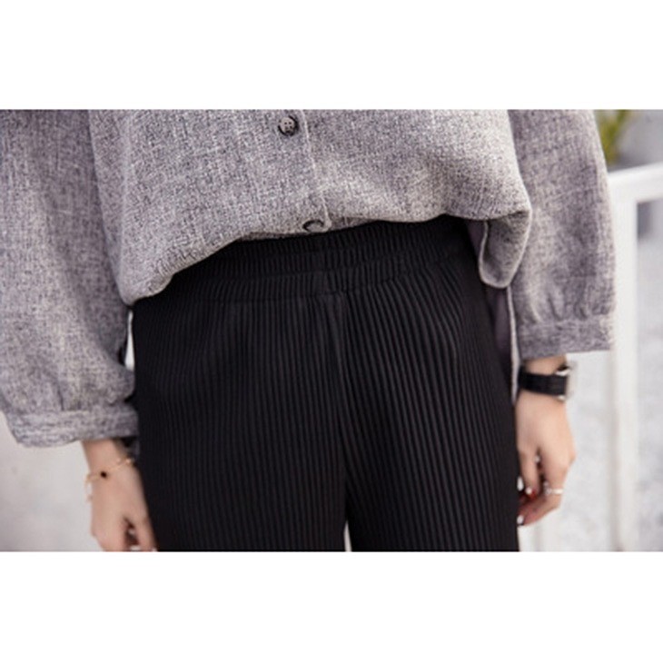 レディース　ワイドレッグパンツ　クロップド　半端丈　七分丈　ボトムス　春物　夏物　服　人気　女性　大人　婦人服　カジュアル　フェミニン　キュート　可愛い　おしゃれ　エレガント　セクシー　ブラック　パープル　グレー　フリーサイズ　ワンサイズ　送料無料