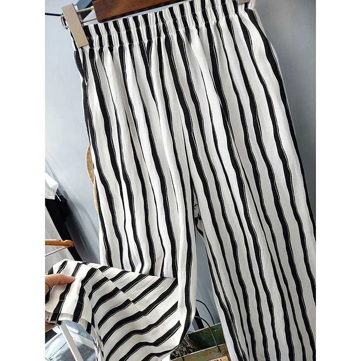 レディース　ボトムス　ガウチョパンツ　ワイドパンツ　スカーチョ　ストライプ　春夏　フリーサイズ　大人カジュアル　シンプル　オフィス　OL　デイリー　お出かけ　デート　ホワイト　送料無料