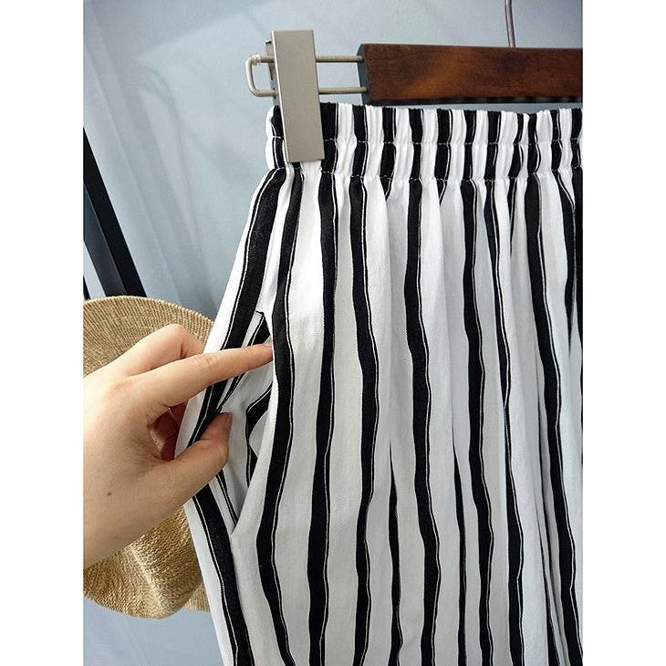 レディース　ボトムス　ガウチョパンツ　ワイドパンツ　スカーチョ　ストライプ　春夏　フリーサイズ　大人カジュアル　シンプル　オフィス　OL　デイリー　お出かけ　デート　ホワイト　送料無料