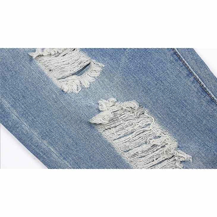 レディース　ボトムス　デニムパンツ　ジーンズ　ストレート　リップドデニム　ロールアップ　無地　春夏　9分丈　大きいサイズ　大人カジュアル　シンプル　デイリー　お出かけ　デート　ブルー　送料無料