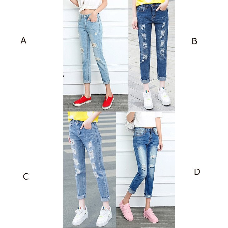 レディース　ボトムス　デニムパンツ　ジーンズ　ストレート　リップドデニム　ロールアップ　無地　春夏　9分丈　大きいサイズ　大人カジュアル　シンプル　デイリー　お出かけ　デート　ブルー　送料無料