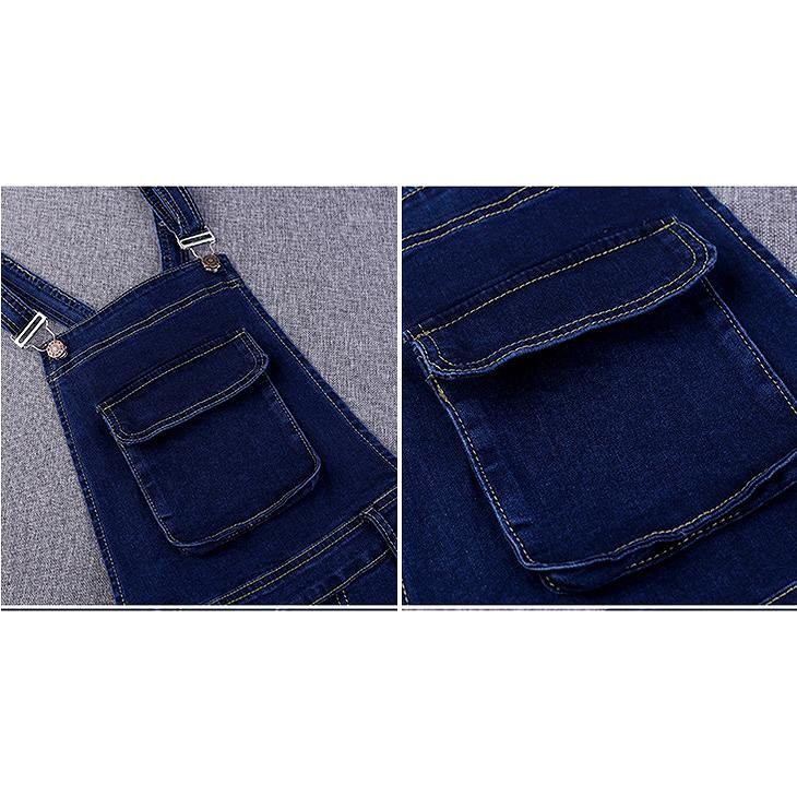 レディース　ボトムス　デニム　オーバーオール　サロペット　無地　大人カジュアル　大きいサイズ　シンプル　デイリー　ラフスタイル　お出かけ　デート　ブルー　送料無料