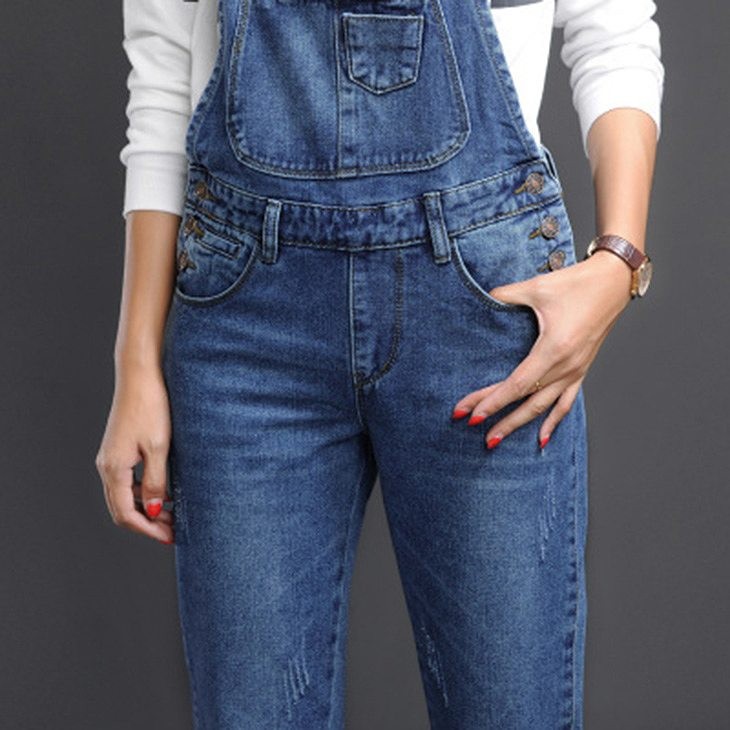 レディース　ボトムス　デニム　オーバーオール　サロペット　無地　大人カジュアル　大きいサイズ　シンプル　デイリー　ラフスタイル　お出かけ　デート　ブルー　送料無料