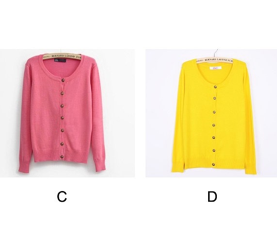 レディース　カーディガン　長袖　ラウンドネック　ソリッドカラー　シンプル　おしゃれ　すっきり　エレガント　カジュアル　お出かけ　デート　デイリー　普段着　全１２色　送料無料