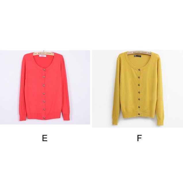 レディース　カーディガン　長袖　ラウンドネック　ソリッドカラー　シンプル　おしゃれ　すっきり　エレガント　カジュアル　お出かけ　デート　デイリー　普段着　全１２色　送料無料