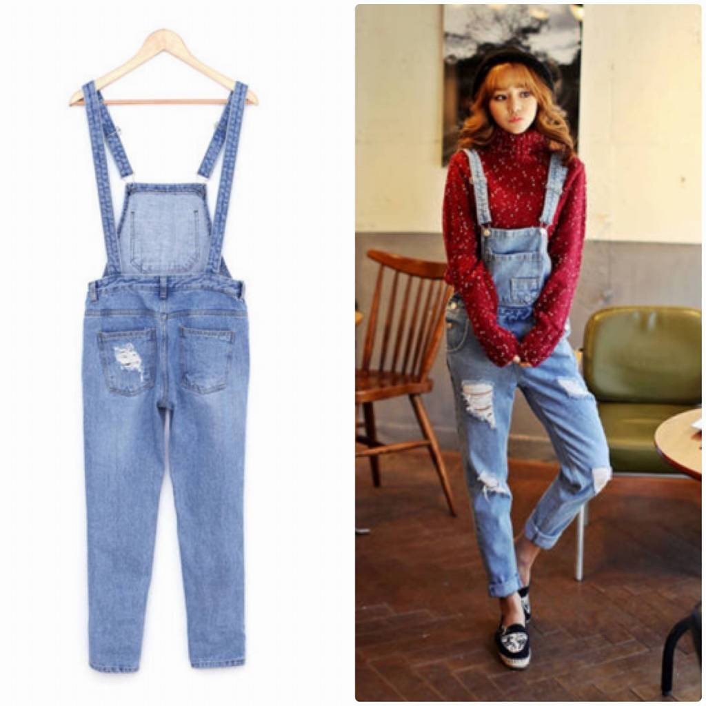 レディース　オーバーオール　サロペット　デニム　ジーンズ　ダメージ　クラッシュ　ボトムス　人気　春物　夏物　女性　大人　カジュアル　キュート　可愛い　フェミニン　おしゃれ　エレガント　セクシー　ファッション　ネイビー　ブルー　送料無料