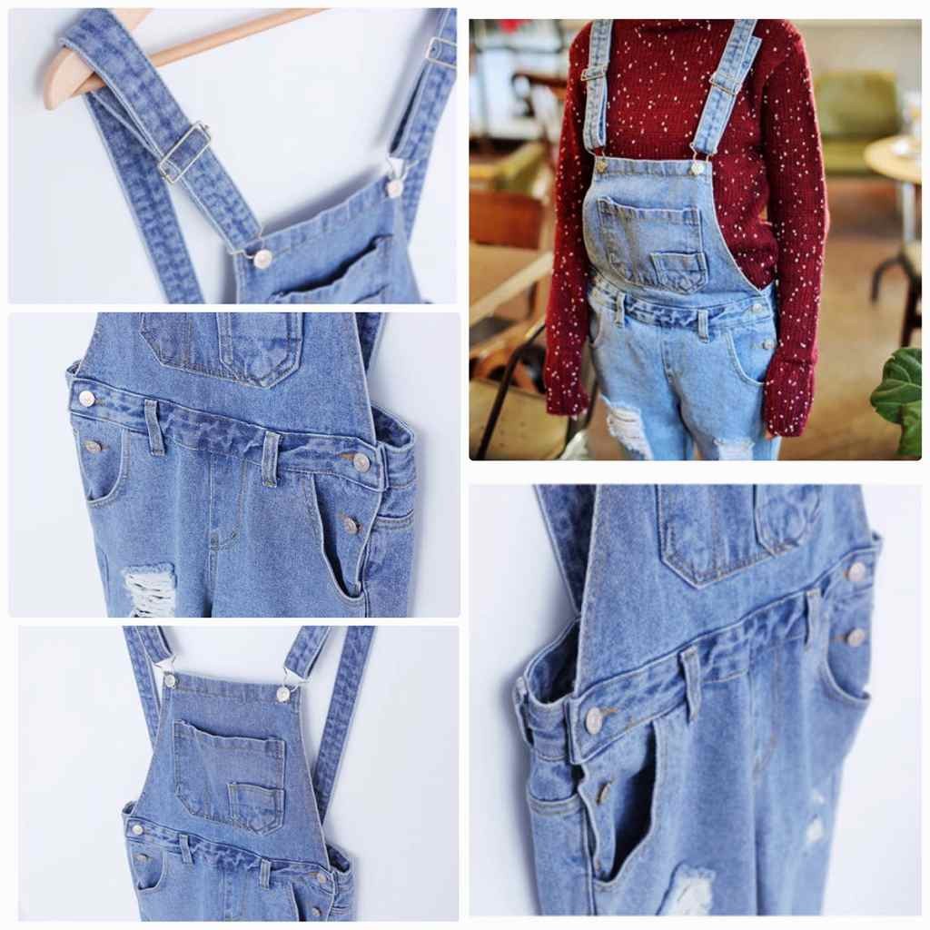 レディース　オーバーオール　サロペット　デニム　ジーンズ　ダメージ　クラッシュ　ボトムス　人気　春物　夏物　女性　大人　カジュアル　キュート　可愛い　フェミニン　おしゃれ　エレガント　セクシー　ファッション　ネイビー　ブルー　送料無料