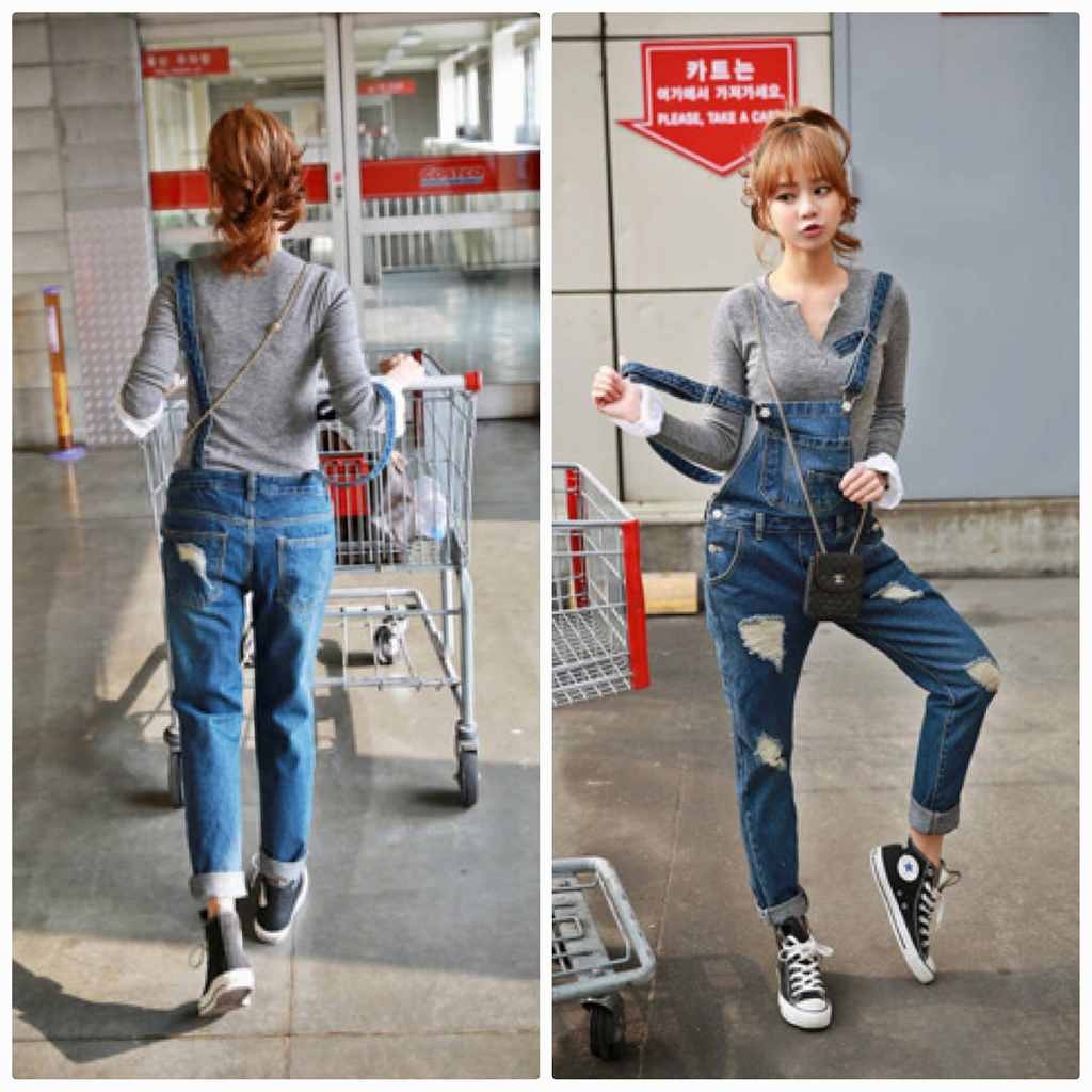 レディース　オーバーオール　サロペット　デニム　ジーンズ　ダメージ　クラッシュ　ボトムス　人気　春物　夏物　女性　大人　カジュアル　キュート　可愛い　フェミニン　おしゃれ　エレガント　セクシー　ファッション　ネイビー　ブルー　送料無料