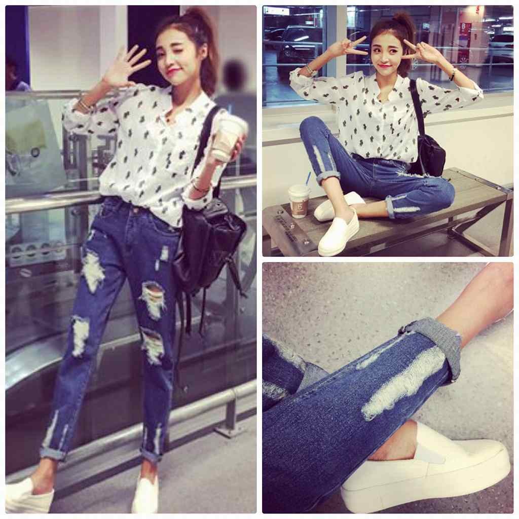 レディース　スキニー　デニム　ジーンズ　ダメージ　クラッシュ　ボトムス　人気　春物　夏物　女性　大人　カジュアル　キュート　可愛い　フェミニン　おしゃれ　エレガント　セクシー　ファッション　ブルー　S　M　L　XL　サイズ　送料無料