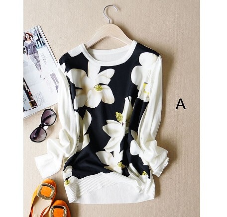 レディース ウール混セーター 長袖 ラウンドネック すっきり シンプル おしゃれ エレガント カジュアル お出かけ デート デイリー 普段着 ホワイト ブラック 送料無料