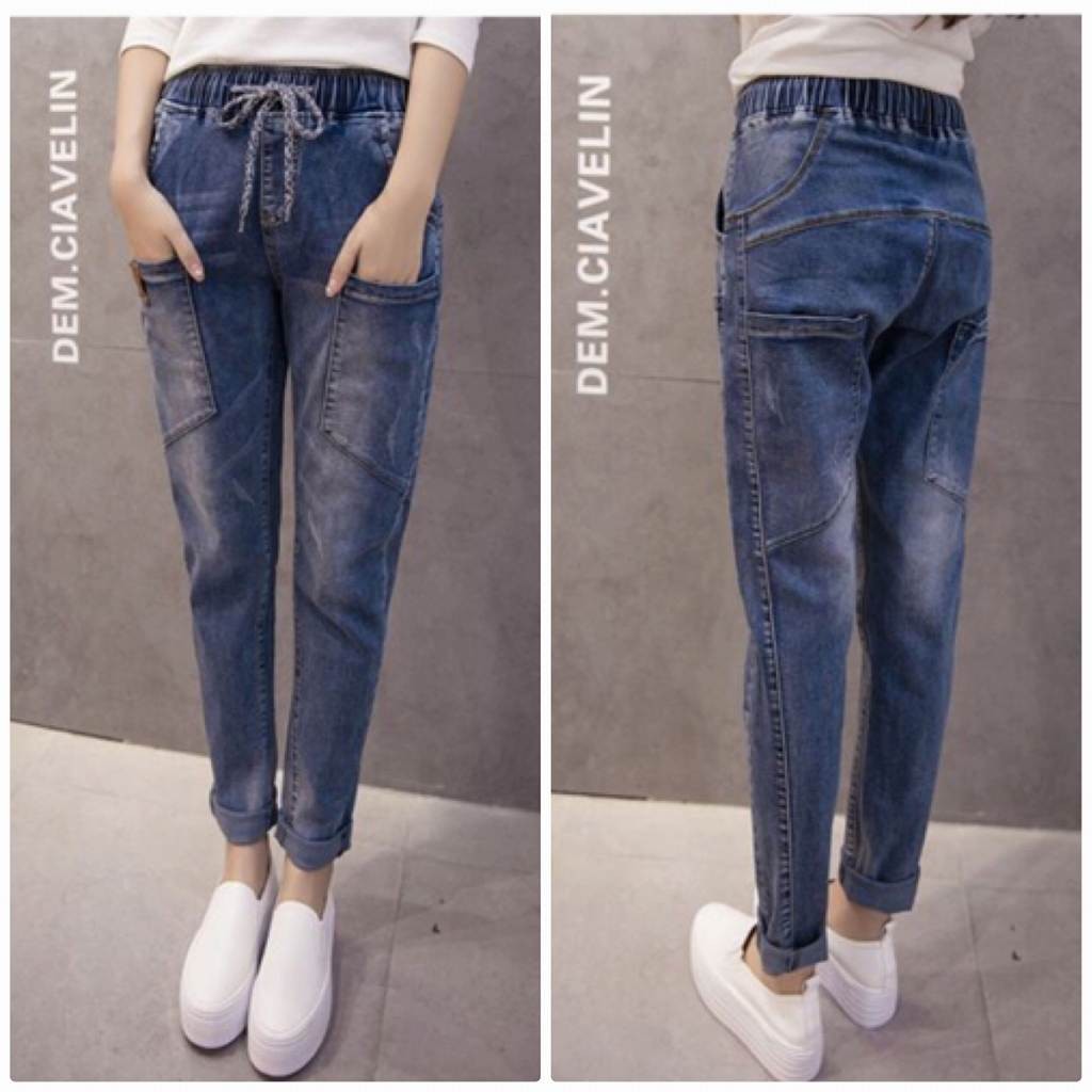 レディース　大きいサイズ　ウエストゴム　ロールアップ　ボーイフレンドデニム　デニム　ジーンズ　ゆったり　ボトムス　人気　春物　夏物　女性　大人　カジュアル　キュート　可愛い　フェミニン　おしゃれ　ファッション　ブルー　ネイビー　送料無料