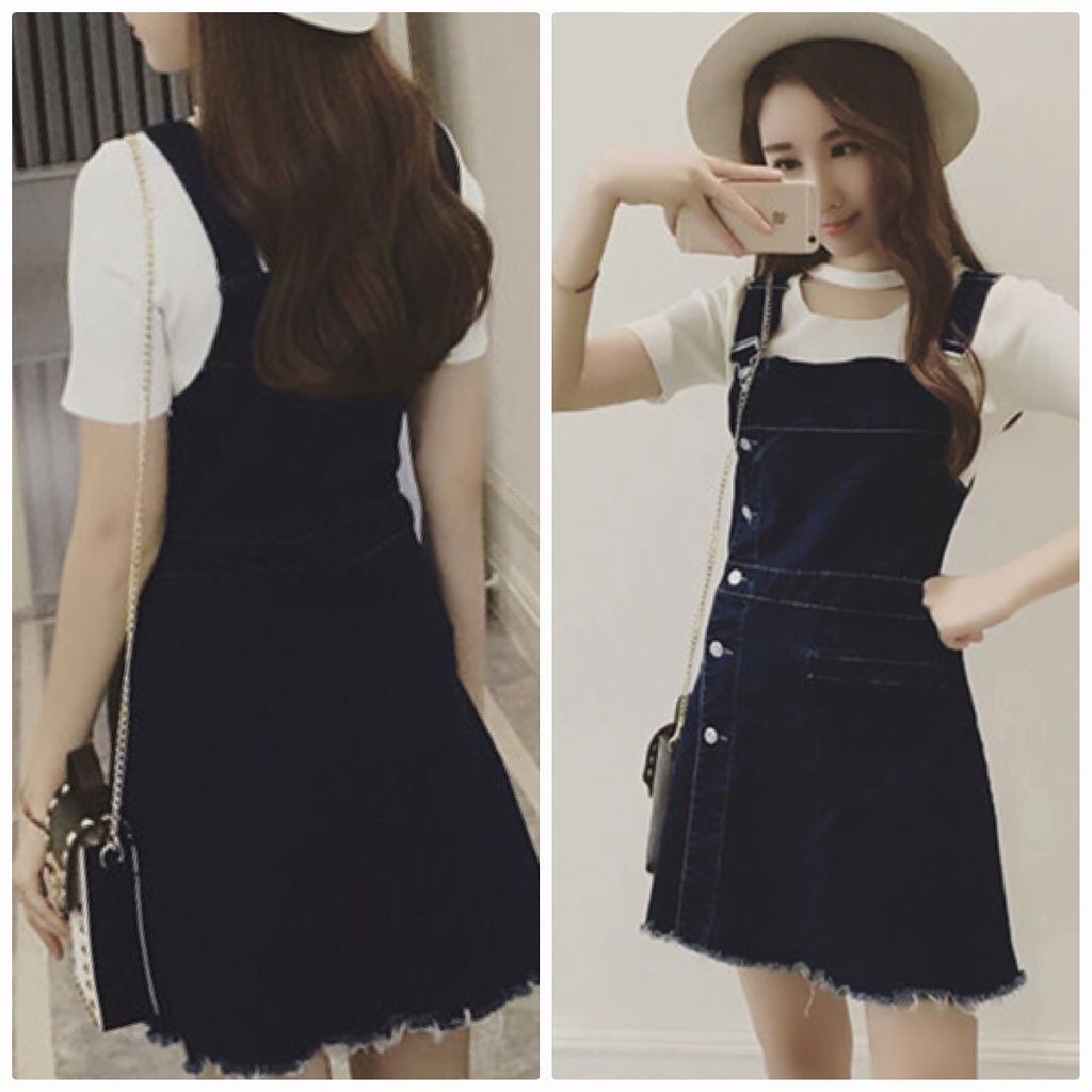 レディース　シングルブレスト　サロペット　ジャンパースカート　デニム　ジーンズ　ジーパン　ミニスカート　ボトムス　人気　春物　夏物　女性　大人　カジュアル　おしゃれ　ファッション　ネイビー　S　M　L　XL　XXL　サイズ　送料無料