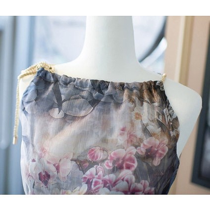 レディース　ワンピース　スカート　ノースリーブ　シフォン　ホルターネック　フレア　ロング　花柄　春　夏　カジュアル　フェミニン　キュート　可愛い　おしゃれ　セクシー　送料無料