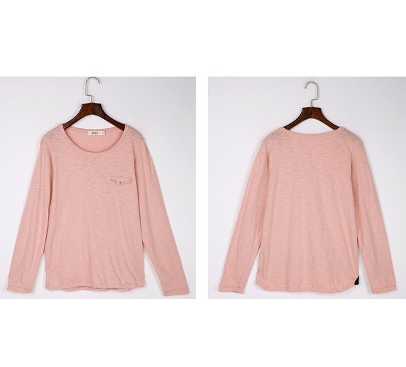 レディース　Ｔシャツ　長袖　ラウンドネック　ビッグヤード　すっきり　シンプル　おしゃれ　エレガント　カジュアル　お出かけ　デート　デイリー　普段着　ピンク　ブラウン　送料無料