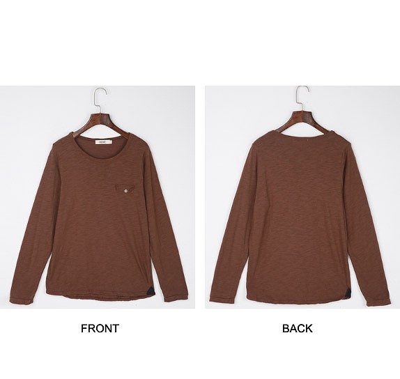 レディース　Ｔシャツ　長袖　ラウンドネック　ビッグヤード　すっきり　シンプル　おしゃれ　エレガント　カジュアル　お出かけ　デート　デイリー　普段着　ピンク　ブラウン　送料無料
