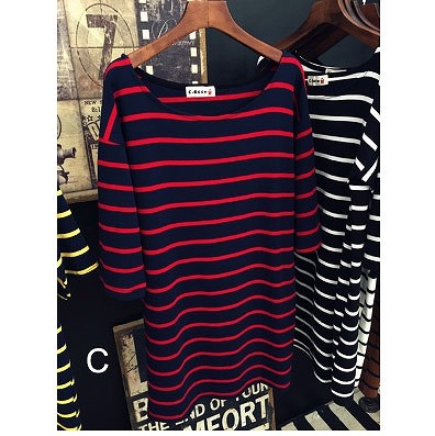 レディース Tシャツ 長袖 五分袖 ボートネック ストライプボーダー すっきり シンプル おしゃれ エレガント カジュアル お出かけ デート デイリー 普段着 全9色 送料無料