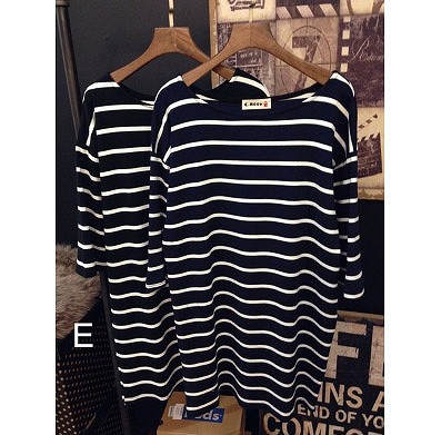 レディース Tシャツ 長袖 五分袖 ボートネック ストライプボーダー すっきり シンプル おしゃれ エレガント カジュアル お出かけ デート デイリー 普段着 全9色 送料無料