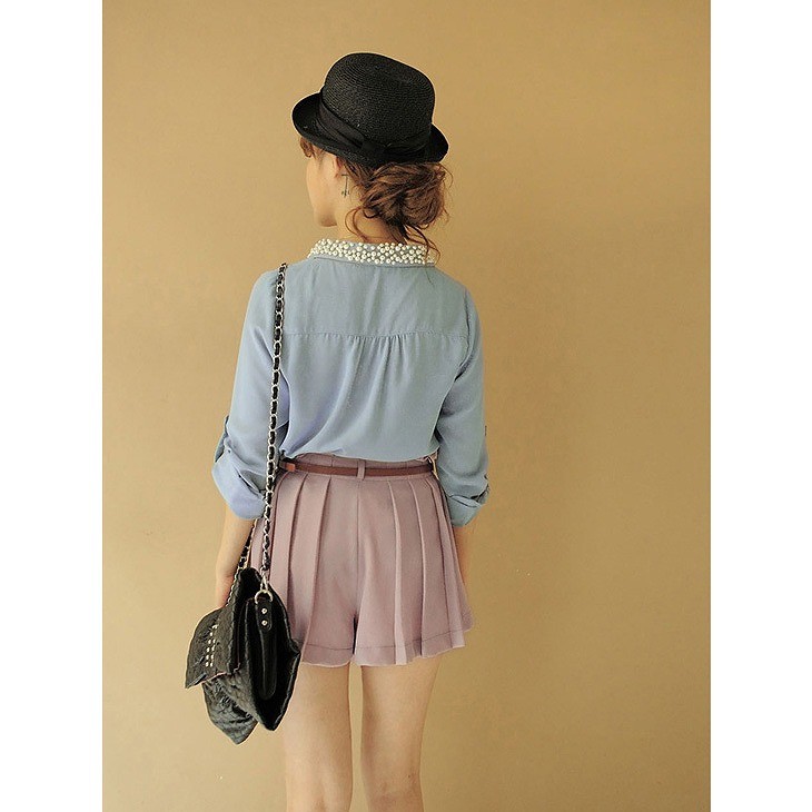 レディース　トップス　シフォン　シャツ　ブラウス　カットソー　8分袖　リボン　無地　シンプル　カジュアル　フリーサイズ　大人可愛い　フェミニン　デート　お出かけ　デイリー　グレー　送料無料