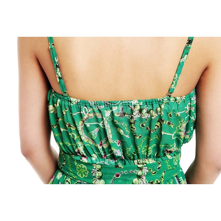 レディース　シフォン　キャミソール　ワイドレッグパンツ　サロペット　ジャンプスーツ　トップス　ボトムス　人気　春物　夏物　女性　大人　カジュアル　可愛い　フェミニン　エレガント　おしゃれ　ファッション　グリーン　フリーサイズ　ワンサイズ　送料無料