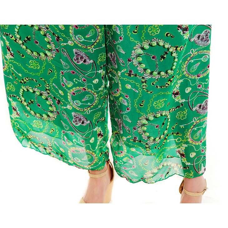 レディース　シフォン　キャミソール　ワイドレッグパンツ　サロペット　ジャンプスーツ　トップス　ボトムス　人気　春物　夏物　女性　大人　カジュアル　可愛い　フェミニン　エレガント　おしゃれ　ファッション　グリーン　フリーサイズ　ワンサイズ　送料無料