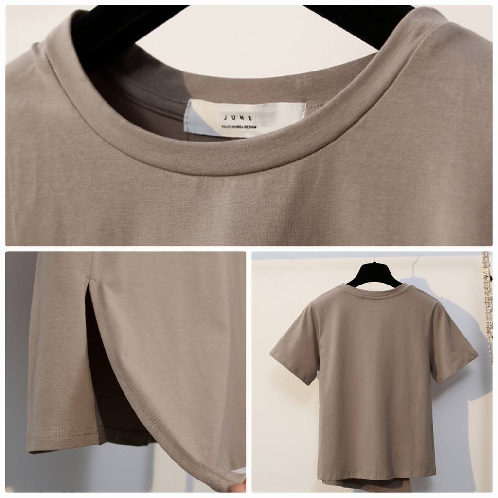 レディース　トップス　Tシャツ　無地　カットソー　半袖　綿　ラウンドネック　シンプル　カジュアル　大人可愛い　フェミニン　デート　お出かけ　普段着　ホワイト　ブラック　送料無料