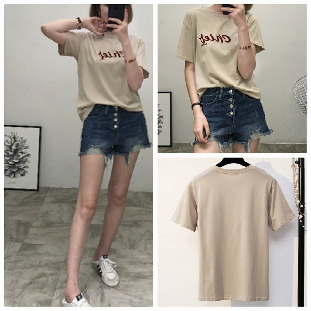 レディース　トップス　Tシャツ　半袖　綿　コットン　シンプル　プリント　ロゴ　ゆったり　カジュアル　大人可愛い　フェミニン　デート　お出かけ　普段着　ブラック　ホワイト　グレー　ベージュ　送料無料