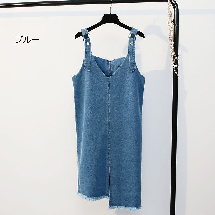 レディース　オールインワン　ジャンパースカート　サロペット　デニム　ワンピース　スカート　人気　春物　夏物　女性　大人　カジュアル　キュート　可愛い　フェミニン　おしゃれ　ファッション　ブルー　フリーサイズ　ワンサイズ　送料無料