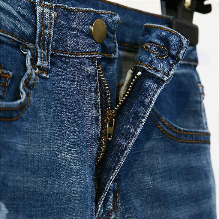 レディース　ボトムス　クラッシュ　ジーンズ　デニムパンツ　ダメージ　スリム　無地　カジュアル　大人可愛い　大きいサイズ　シンプル　美脚　デイリー　お出かけ　デート　ブルー　送料無料