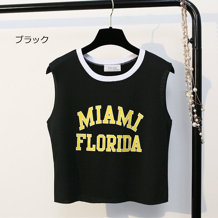 レディース　トップス　タンクトップ　ノースリーブ　カットソー　英字プリント　シンプル　カジュアル　春夏　フリーサイズ　大人可愛い　スポーツ　フェミニン　デート　お出かけ　デイリー　イエロー　グリーン　ホワイト　ブラック　送料無料