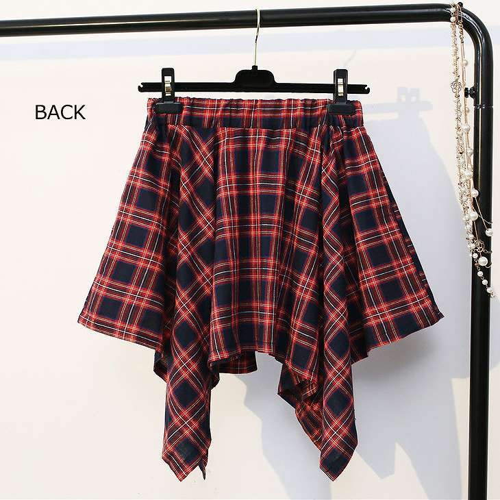 レディース　ミニスカート　タータンチェック　フレア　カジュアル　春夏　大人可愛い　フリーサイズ　シンプル　デイリー　お出かけ　デート　ネイビー・レッド　レッド　ネイビー・ホワイト　送料無料