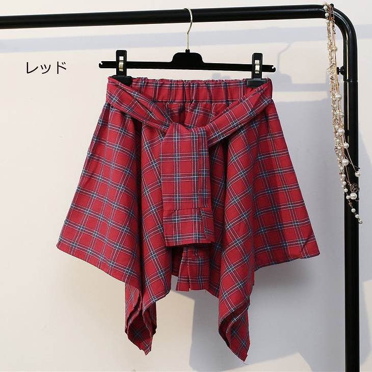 レディース　ミニスカート　タータンチェック　フレア　カジュアル　春夏　大人可愛い　フリーサイズ　シンプル　デイリー　お出かけ　デート　ネイビー・レッド　レッド　ネイビー・ホワイト　送料無料