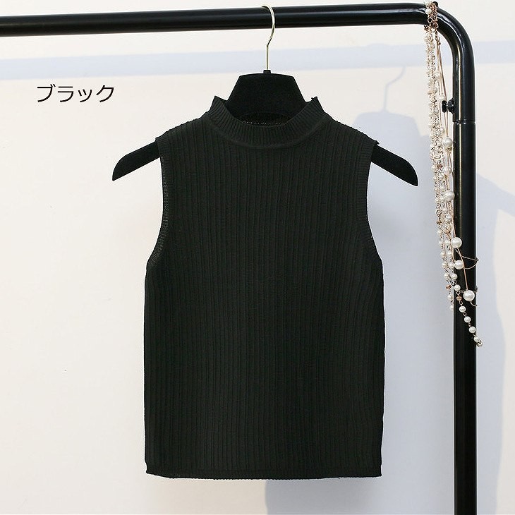 レディース　トップス　ノースリーブ　Tシャツ　無地　ラウンドネック　ニット　シンプル　スリム　エレガント　セクシー　カジュアル　大人可愛い　フェミニン　おしゃれ　通勤　デート　お出かけ　普段着　ワイン　ブルー　ホワイト　ブラック　送料無料