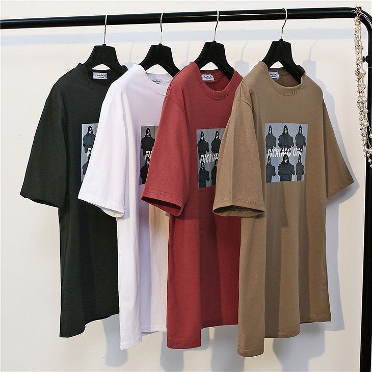 レディース　トップス　Tシャツ　半袖　綿　シンプル　プリント　ゆったり　カジュアル　大人可愛い　フェミニン　お出かけ　普段着　ワイン　ホワイト　カーキ　送料無料