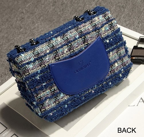 レディース　ハンドバッグ　チェーン　ウール革ショルダー　ポーチ　２ＷＡＹ オシャレ　パーティー　二次会　４パターン大小　送料無料