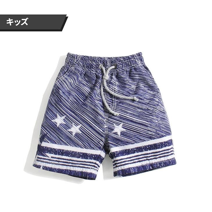 レディース　メンズ　キッズ　水着　スイムウェア　サーフパンツ　海パン　トランクス　スター　総柄　大きいサイズ　カジュアル　カップル　お揃い　ファミリー　夏　ビーチ　リゾート　マリン　海水浴　プール　スイミング　ブルー　送料無料　