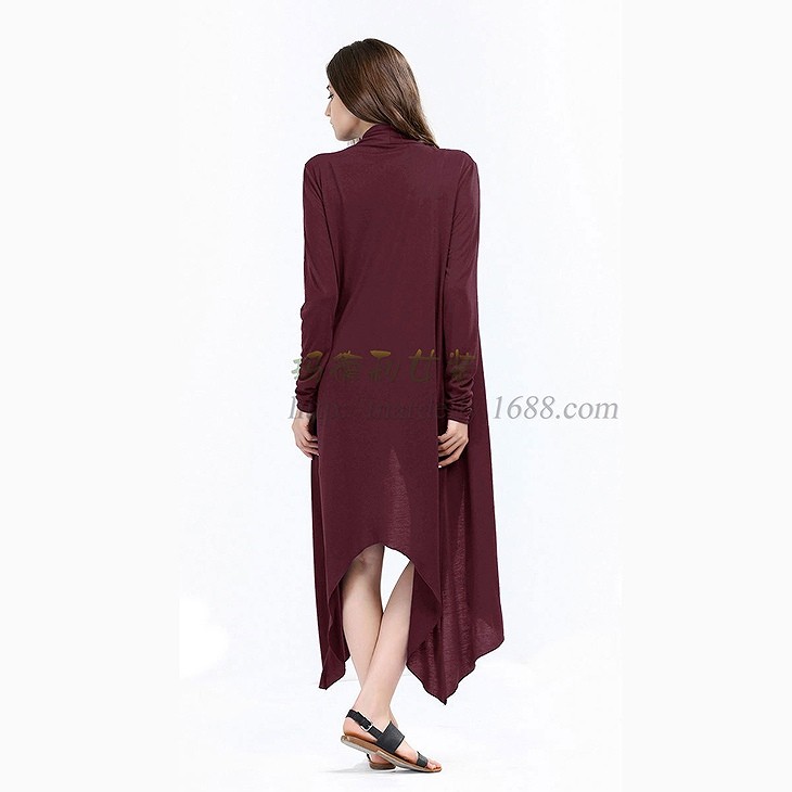 レディース　ロングカーディガン　無地　長袖　Vネック　薄手　シック　大人可愛い　カジュアル　大きいサイズ　シンプル　デイリー　お出かけ　デート　ワインレッド　パープル　ブラック　送料無料