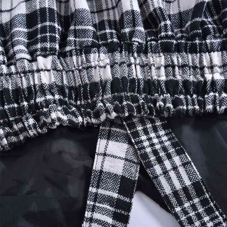 レディース　ワンピース　タータンチェック　フレア　膝上丈　Vネック　大人可愛い　カジュアル　シンプル　デイリー　お出かけ　デート　グリーン　ブラック　レッド　送料無料