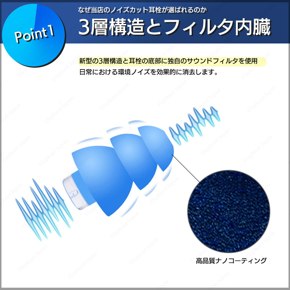 耳栓 ノイズカット ノイズ軽減 遮音 高性能 みみせん 騒音 シリコン 快眠 睡眠用 勉強 水洗い イヤーマフ  :FT-033D3:Elephant-Japan Yahoo!店 - 通販 - Yahoo!ショッピング