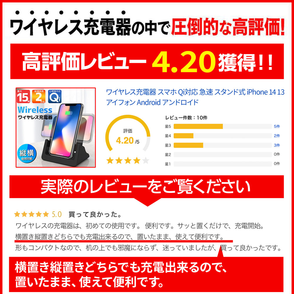 ワイヤレス充電器 iphone15 14 13 12 iPhone Android Qi対応 ワイヤレスチャージャー iPhone11 X XR 急速充電｜elephant-japan2｜06