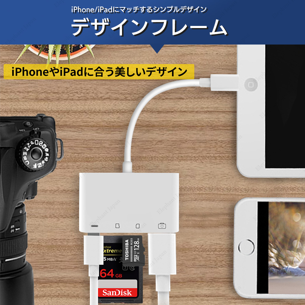 カードリーダー type-c SDカード iPhone15 iPad USBメモリ 4in1 カードリーダー micro SD TFカード カメラリーダー｜elephant-japan2｜11