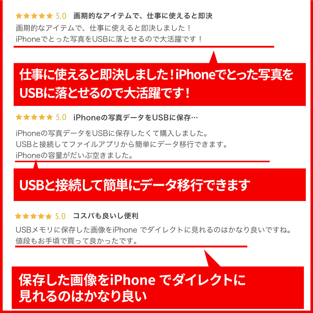 iPhone カードリーダー USB メモリ  iPad カードリーダー データ 転送 写真 動画 Office ファイル 対応 カメラ アダプタ｜elephant-japan2｜07
