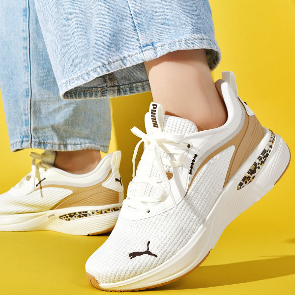 ヒョウ柄 プーマ レディース スニーカー 履き心地抜群 ふわふわインソール PUMA SOFTRIDE チャーム アニマル ウィメンズ レオパード 2026春夏新作 312967 | PUMA | 02
