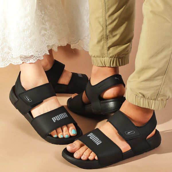 P) プーマ PUMAス サンダル Softride Sandal Pure ソフトライド ピュア サンダル 389083 01 03 04 ベルクロ  ブラック グレー ダスティタン カジュアル 軽量 スポーツ 通販