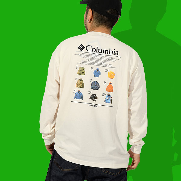 ラスト1着 コロンビア 長袖Tシャツ Columbia メンズ レディース オーバーサイズ バックプリント UVカット 吸湿速乾 ロンT トップス PM0325 Columbia ラスト1着 コロンビア 長袖Tシャツ メンズ レディース