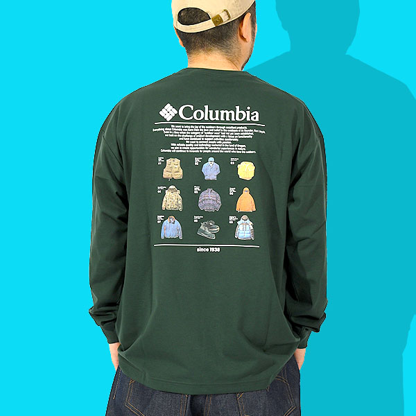 ラスト1着 コロンビア 長袖Tシャツ Columbia メンズ レディース オーバーサイズ バックプリント UVカット 吸湿速乾 ロンT トップス PM0325 Columbia ラスト1着 コロンビア 長袖Tシャツ メンズ レディース
