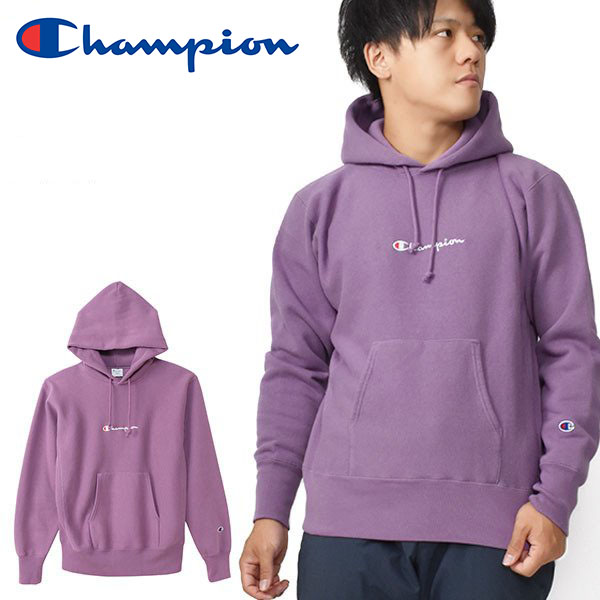 Champion 裏起毛スウェットパーカー メンズ ライトブルー L - パーカー